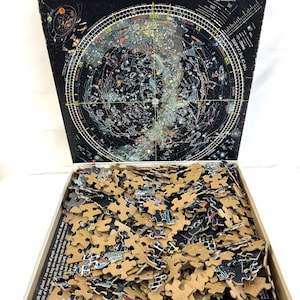 Vintage Springbok-kaart van het universum uit de jaren 90 en 90 - legpuzzel - compleet