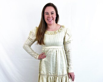 Lovely Vintage Peasant Bridgerton Renaissance Costume 1970s 70s Dress - Mara Rasel Exclusive