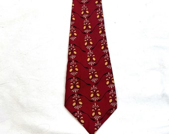 Vintage 40s 50s 1940s Silk Geometric Necktie Swing Neck Tie - Arrow