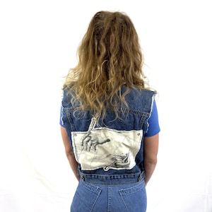 Vintage 80s Calvin Klein CK Jeans Denim Vest - MC Escher Patch