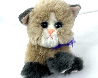 Peluche chat gris blanc TYCO KITTY KITTY KITTENS Petit Petit Chaton 1992