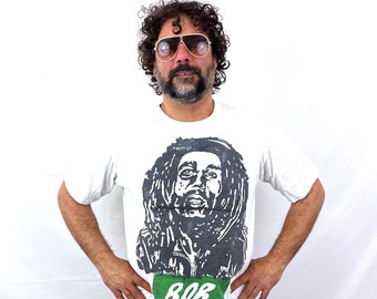 RARE Vintage Bob Marley 80s 90s Rasta Shirt Tee Tshirt