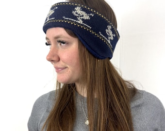 Vintage Wolle 80er 90er Winter Ohrwärmer Ski Stirnband - Wapiti Woolies