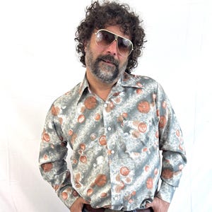Vintage 1970s 70s Disco Geometric Button Up Shirt - Smooth Spun