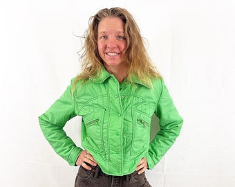 Vintage 1970s 70s Green Innsbruck Winter Ski Snow Coat