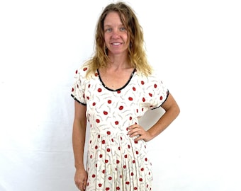 Vintage 80s 90s Fun Tomato Maxi Dress by Zoe