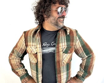 Vintage 1970s 70s Montgomery Ward Plaid Shirt Jacket - by CPO Montgomery Ward