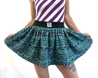 Vintage 80s 1980s Geometric by Bravo! Canada Mini Skirt