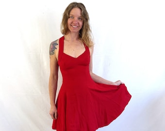 Wow 80s 90s Zum Zum Red Mini Strappy Rhinestone Formal HOCO Sweetheart Party Dress