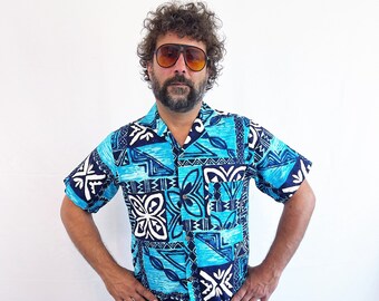 VTG BEAM TOKYO CREPE RAYON HAWAIIAN ALOHA SHIRT 50s SUNSURF TIKI ROCKABILLY S 38