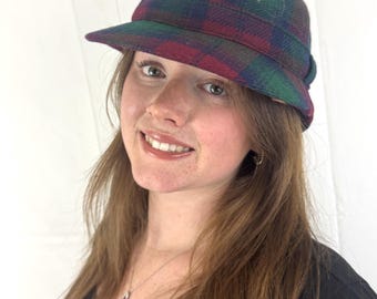 Vintage Pure New Wool Double Brim Sherlock Hat - Lochcarron - Woven in Scotland