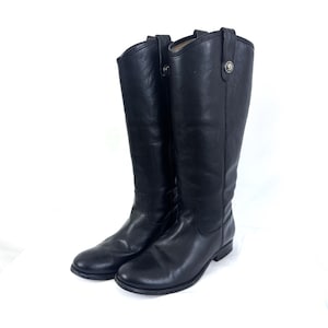 【m】 Frye #77167 Melissa Button Brown Leather Knee-High Riding