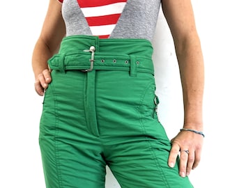 Vintage 80s 90s HEAD Green Ski Snow Stirrup Pants