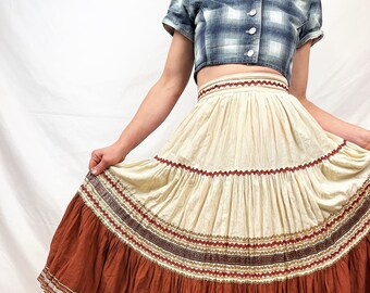 Rockabilly Ric Rac Squaw Skirt | Etsy
