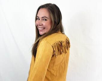 Vintage 80s Fringe Leather Deerskin Jacket Coat - Quil Ceda Tanning