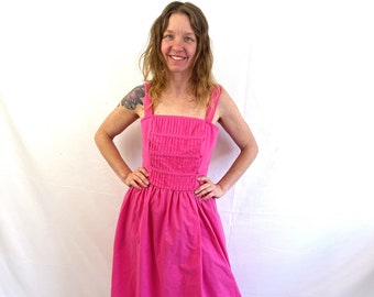 Vintage 1970s Pink Fun Cotton Dress - Lanz