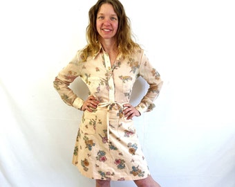 Vintage 1970s 70s Floral Blouse Wrap Skirt Set - Hathaway Patch