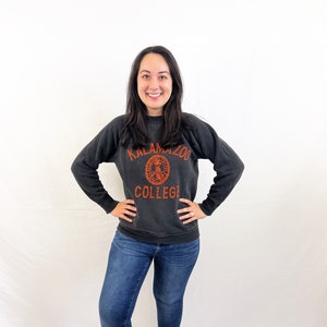Vintage 1950s 50s Rare Flock Print Sweatshirt - Kalamazoo