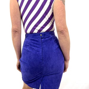 Vintage 90er Jahre Lila Leder Wildleder Minirock - Der Limitierte