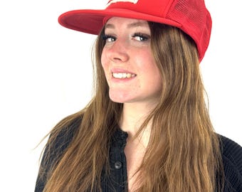 Vintage 80s 1980s Trucker Snapback Hat Cap - Champion Spark Plugs Racing