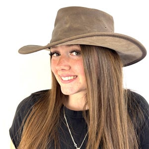 Vintage Minnetonka Boho Outback Western Leather Hat - the  display picture 1