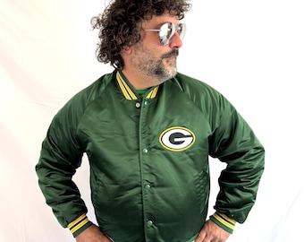Vintage 1990s 90s Green Bay Packers NFL Football Satin Jacket