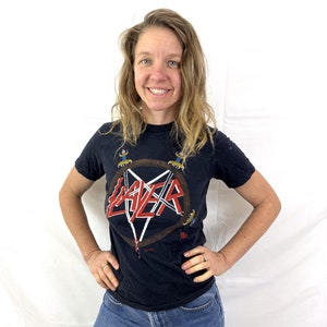 Vintage RARE 80s SLAYER Def Jam Records Reign in Blood Tour 1986 1987 Tshirt Tee Shirt - Do You Want to Die