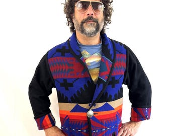 Vintage Pendleton Geometric Wool Southwest Coat Jacket