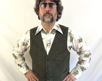 Vintage Irish Merino Wool Cable Knit Sweater Vest - Made in Ireland - By Aran Crafts