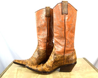 Vintage Sartore Paris Western Brown Cowboy Boots