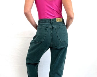 Vintage 90s 1990s Green LEE Denim Jeans - Size 10