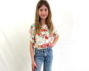 Vintage KIDS TALLA Wranger Geométrico Acid Wash Jeans - Talla 10