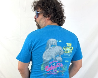 Vintage 90s 1990s Manatee The Gentle Giant Orlando McDonalds Mickey D's Tee Shirt Tshirt - Extinction is Forever