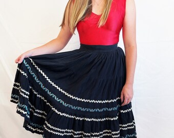 Rockabilly Ric Rac Squaw Skirt | Etsy