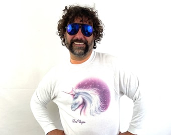 Amazing RARE Vintage 80s 1980s Unicorn WOW Sweatshirt - Las Vegas