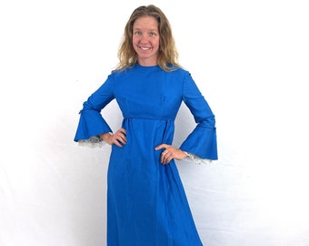 Vintage 1960s 60s Formal Blue Lorrie Deb San Francisco Evening Cocktail Dress