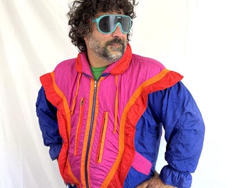 RARE Vintage 80s WOW Ski Winter Puffy Neon Jacket Coat - Gallery