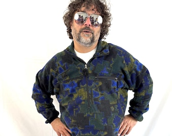 Vintage 90s 1990s Patagonia Green Bomber Jacket With Fleece Lining
