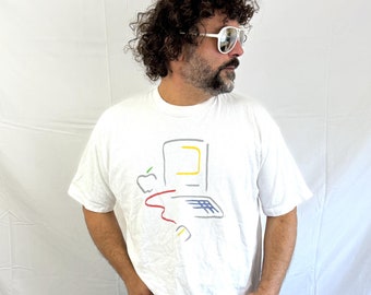 Retro Apple Rainbow T-shirt - Etsy