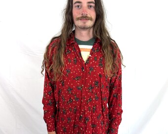 Camisa vintage de los años 90 con estampado de caballos y botones - De Ilio