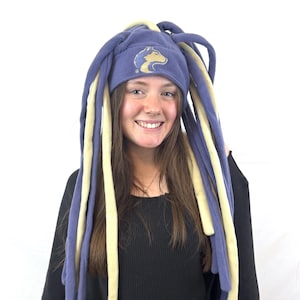 Vintage 90s Y2K Fleece Husky UW University of Washington Winter Dreadlock Fun Hat