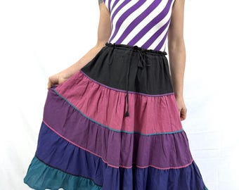 Falda vintage de algodón estilo bohemio indio de los años 70 - Walia's Seattle-Tacoma