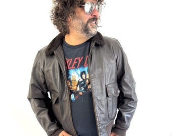 ヴィンテージ Schott 184SM 牛革 ダークチョコレートブラウン ボンバー