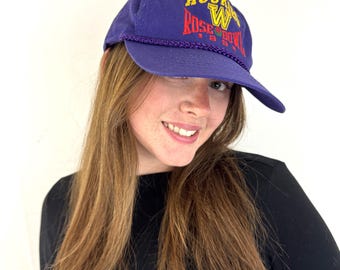 Vintage 1991 90s University of Washington Purple Rose Bowl UW Husky Huskies Dog Snapback Hat