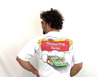 Vintage 1990s 90s 1991 Winston Drag Racing Tee Shirt Tshirt