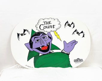 Vintage 1970s 70s The Count Sesame Street Vinyl Place Mat Placemat