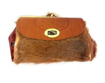 Vintage Kangaroo Australian Real Fur Wallet Change Purse