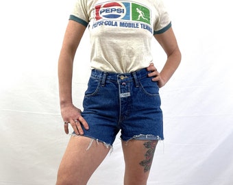 Vintage 80s 90s Denim Cut Off Palmettos Summer Shorts