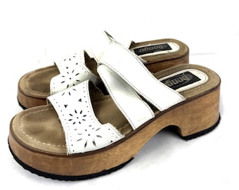 RZADKIE zabytkowe buty na platformie z lat 90. XX wieku, klapki, sandały, buty typu chunky bongo
