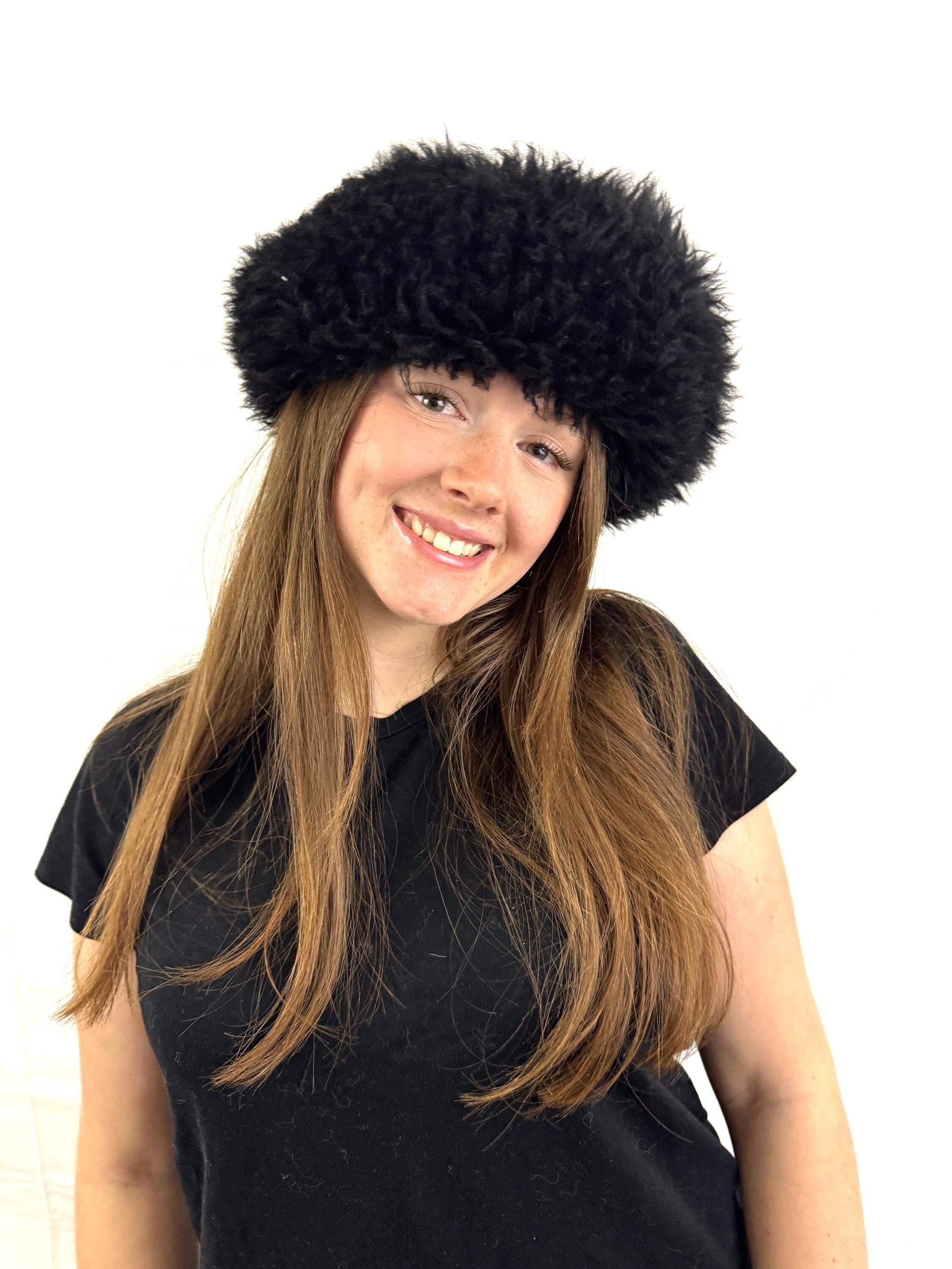 Vintage 70s Womens Fur Hat Genuine Tuscan Lamb Skin Shearling Made In Italy Vintage Women main image 4